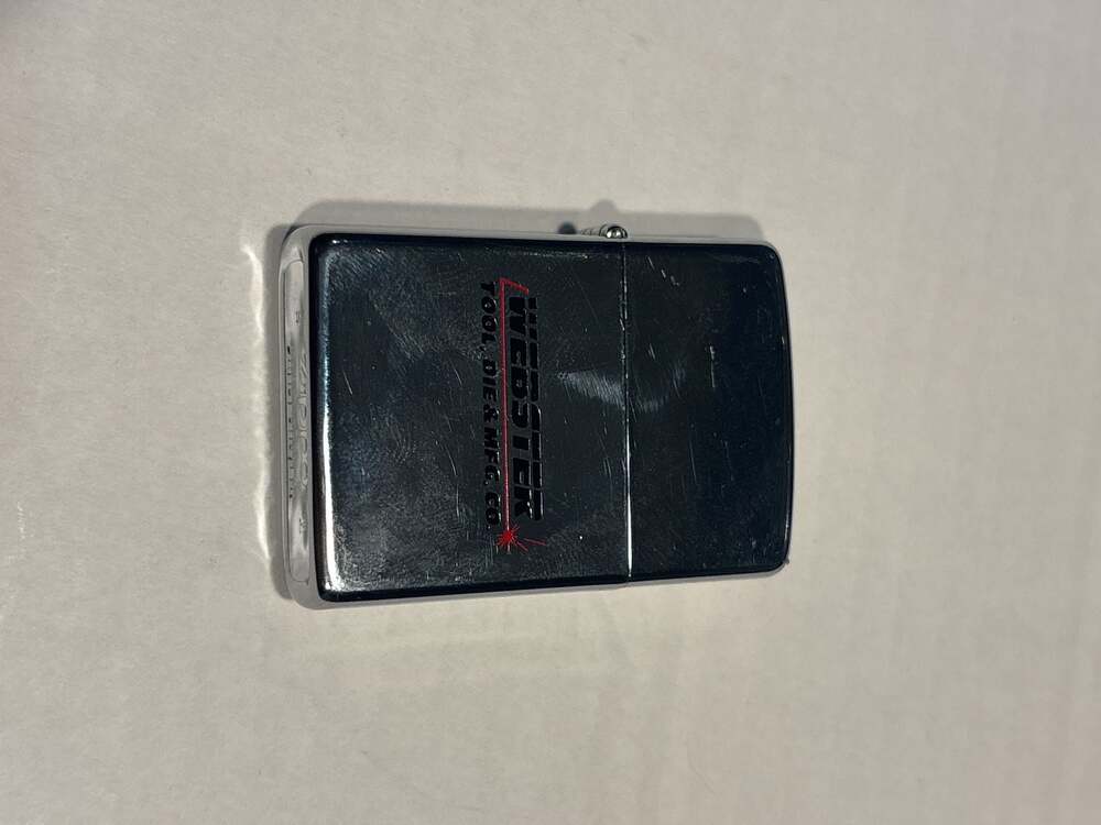 Vintage Zippo Lighter Webster Tool & Die & Mfg. Co. Advertising Chrome